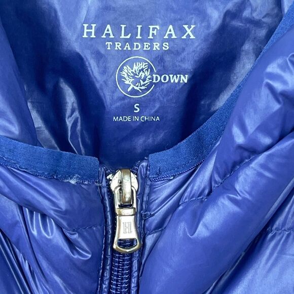 Halifax Traders Purple Down Quilted Packable Hooded Puffer Jacket Size Small - Picture 2 of 9